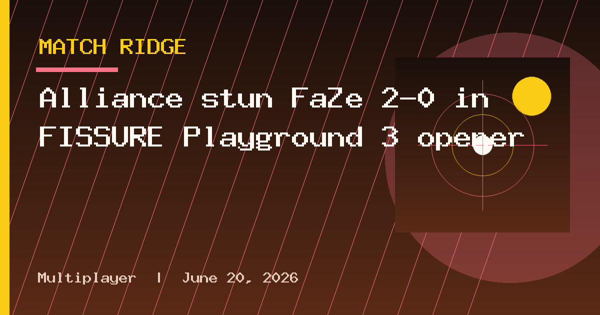 Alliance stun FaZe 2-0 in FISSURE Playground 3 opener