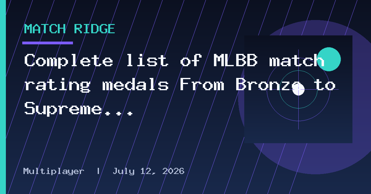 Complete list of MLBB match rating medals From Bronze to Supreme and MVP
