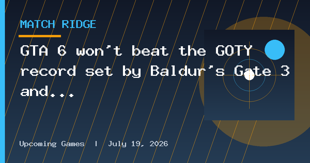 GTA 6 won't beat the GOTY record set by Baldur's Gate 3 and Clair