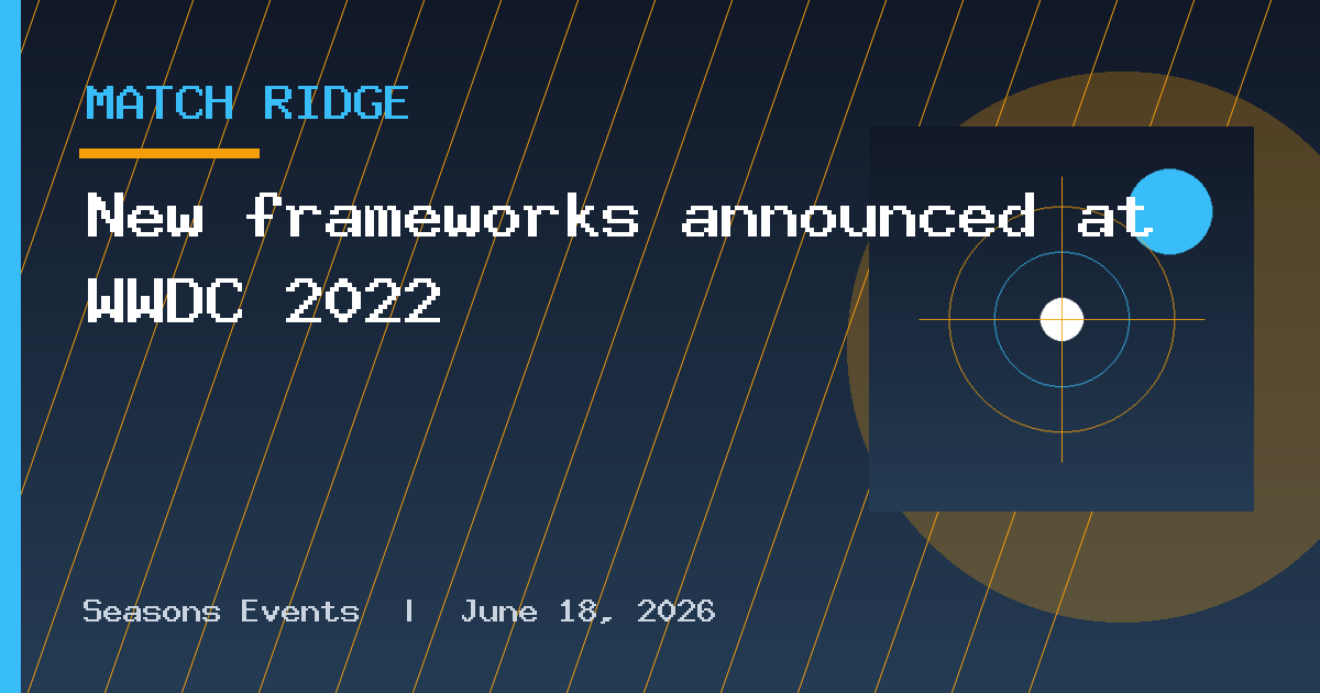 New frameworks announced at WWDC 2022